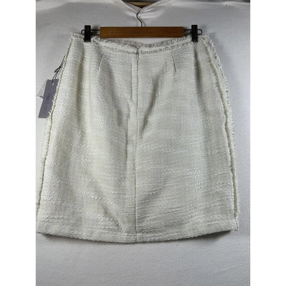 Jennifer Lopez cream lined Zipper Skirt size 4 New With Tag $50 gold embellished - Picture 6 of 10